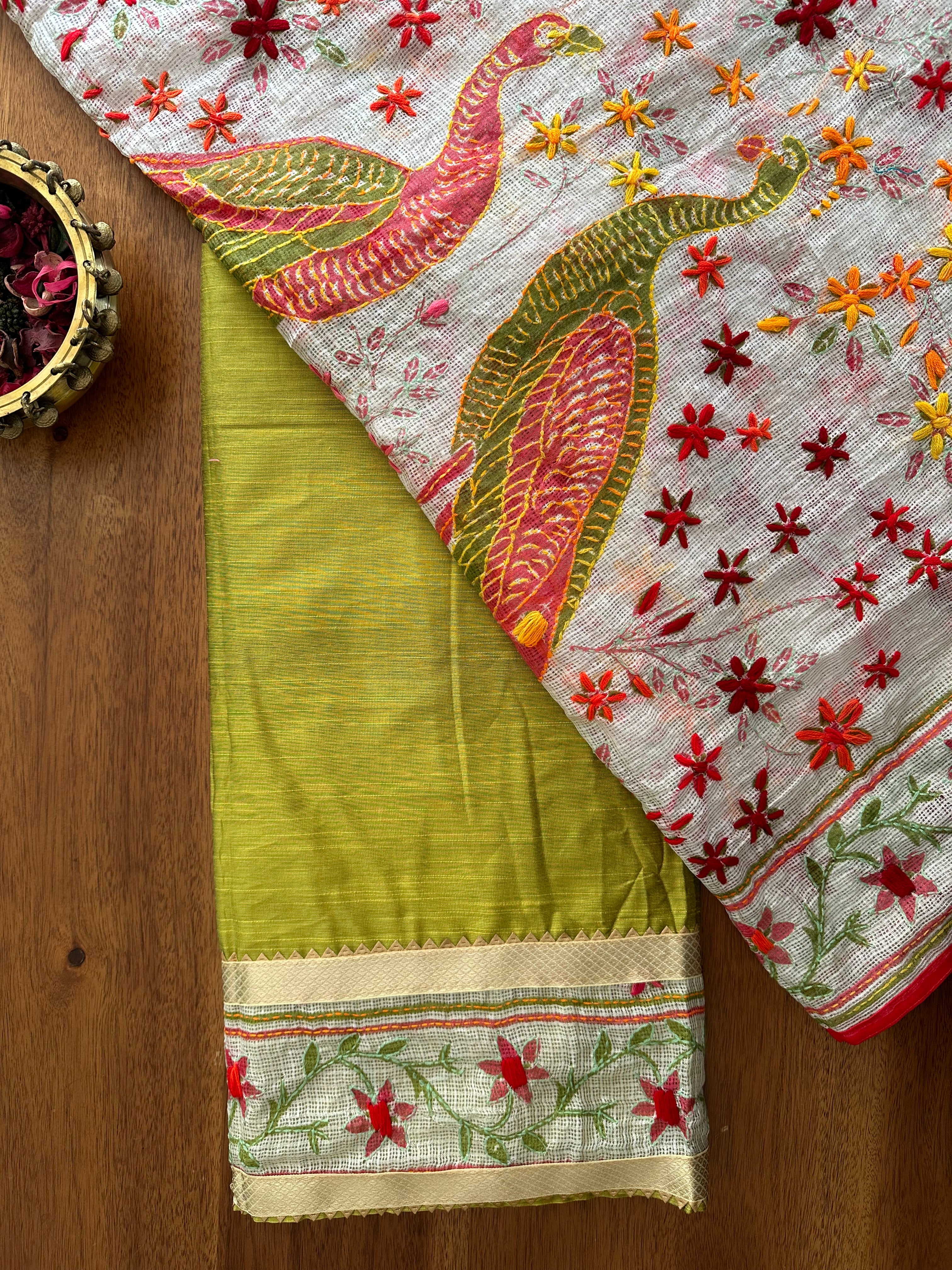 Olive Green Peacock Suit Set