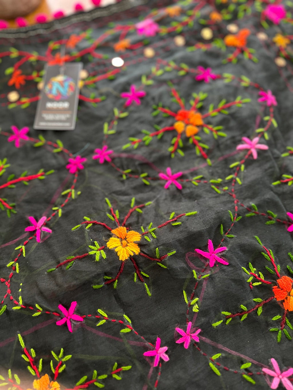 Handcrafted Elegance: Phulkari Cotton Saree