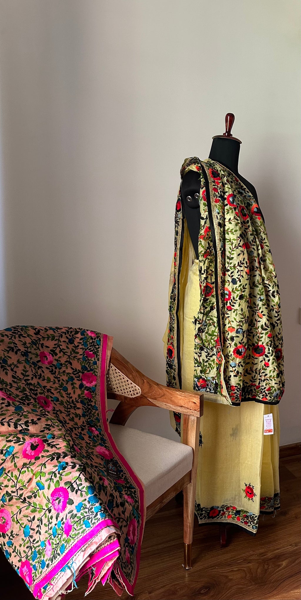 Handcrafted Elegance: Phulkari Cotton Saree