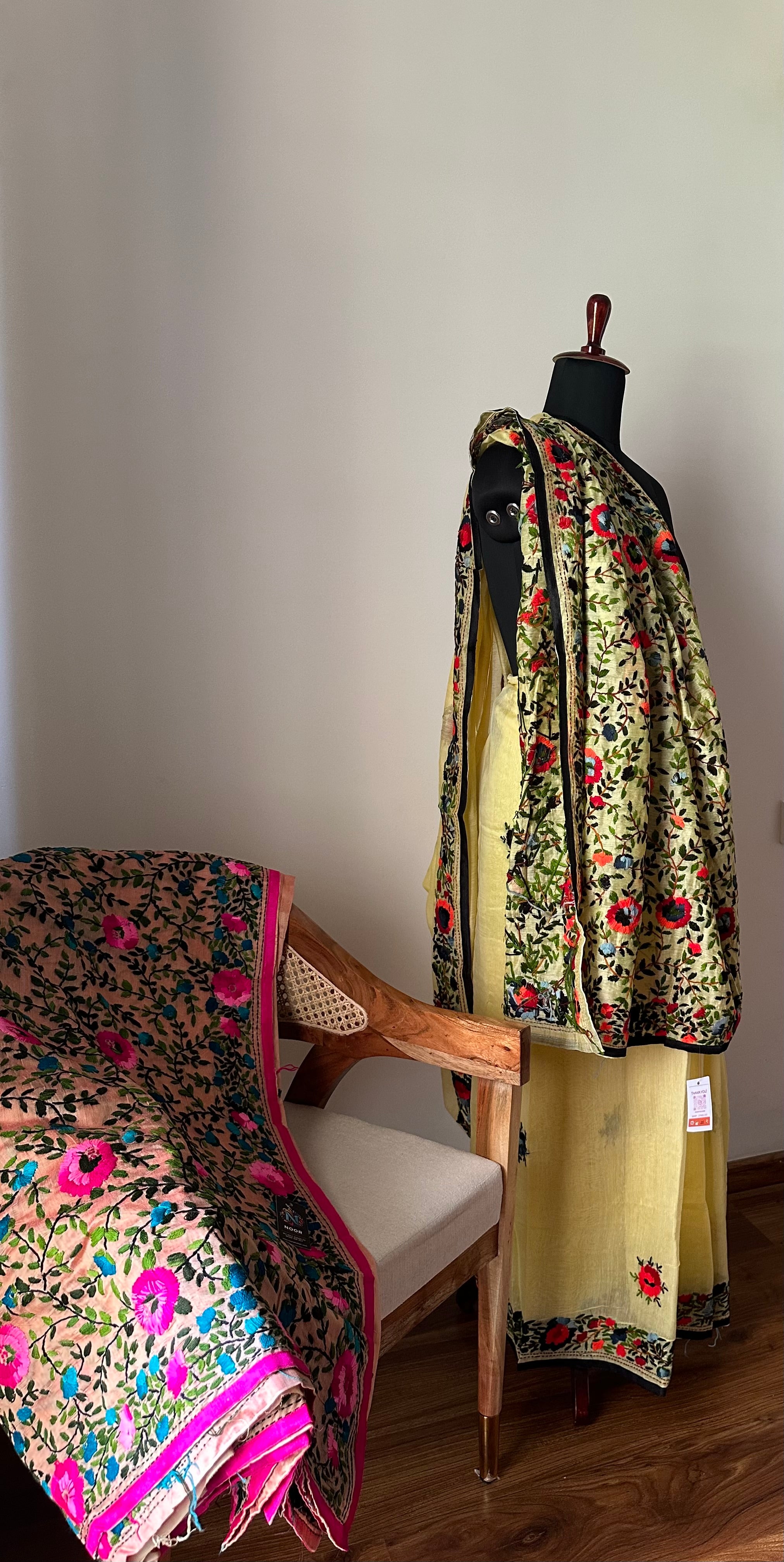 Handcrafted Elegance: Phulkari Cotton Saree