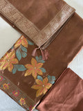 Chestnut Brown Banarasi Silk Suit Set