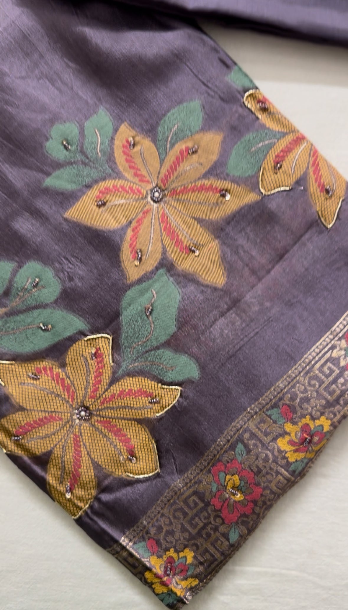 Smoky Plum Banarasi Silk Suit Set