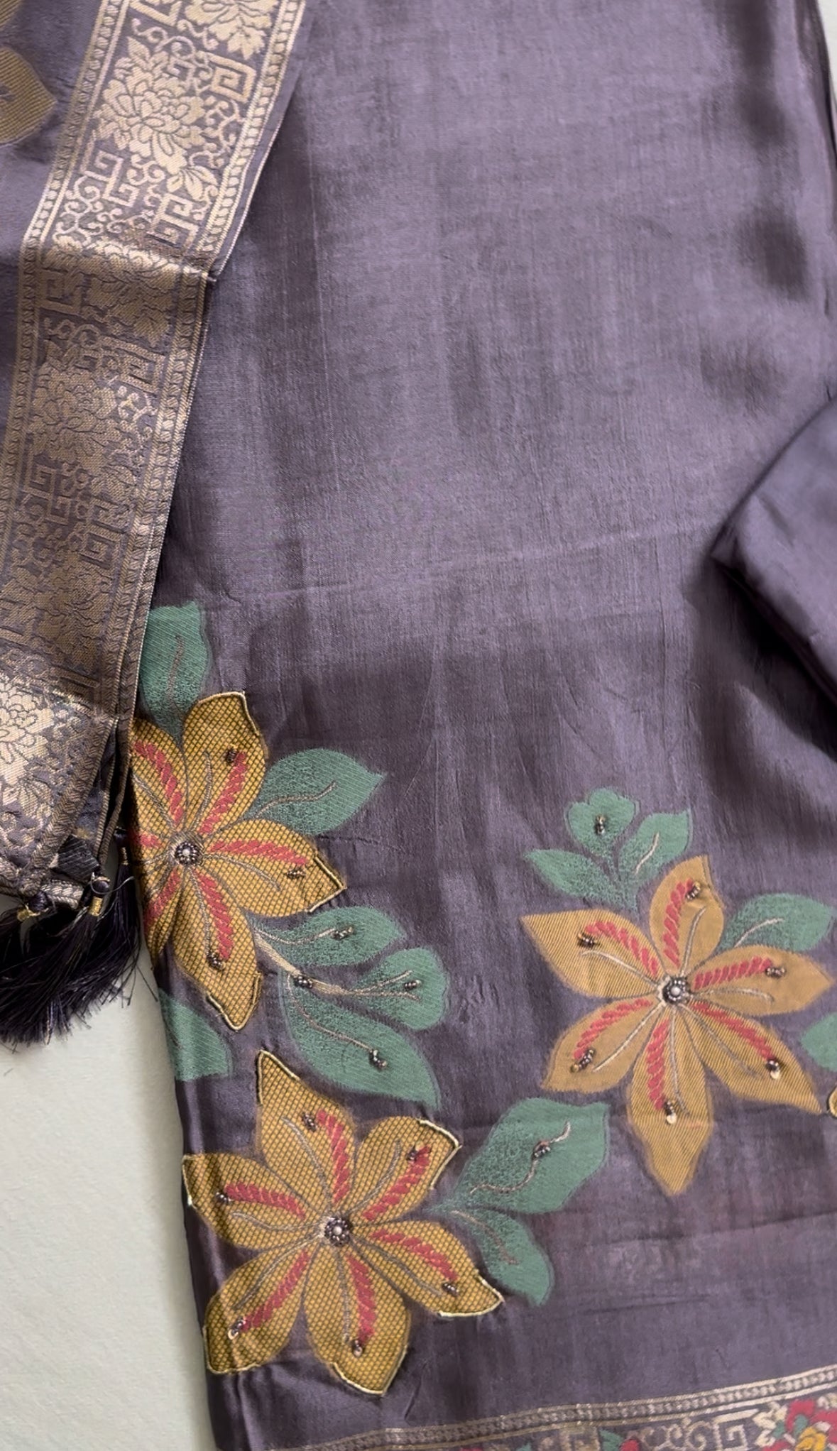 Smoky Plum Banarasi Silk Suit Set