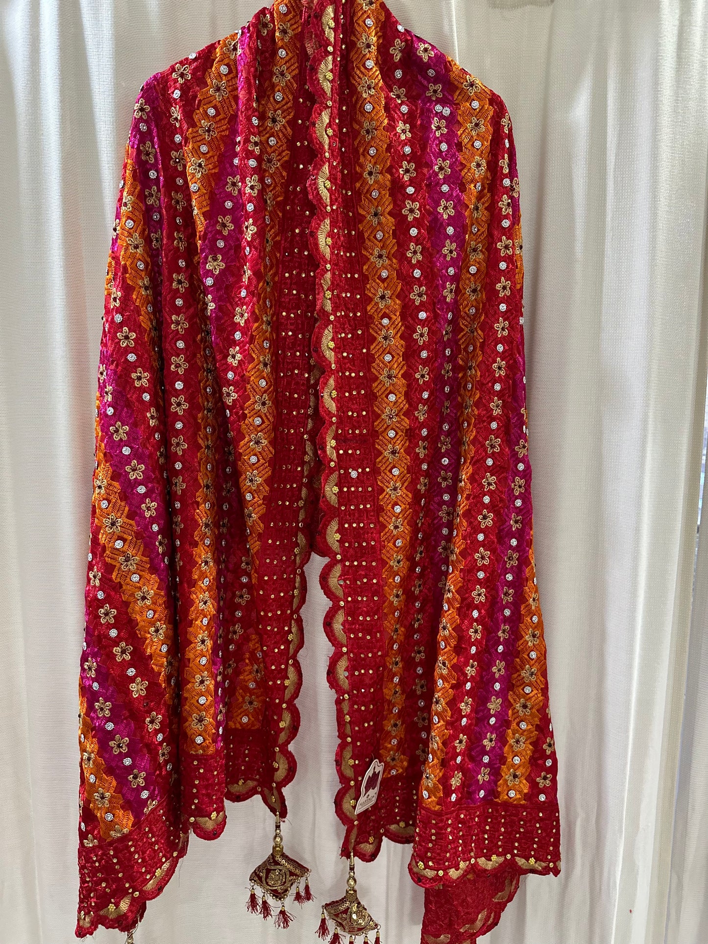 Beautiful Phulkari Dupatta with Mirror Work