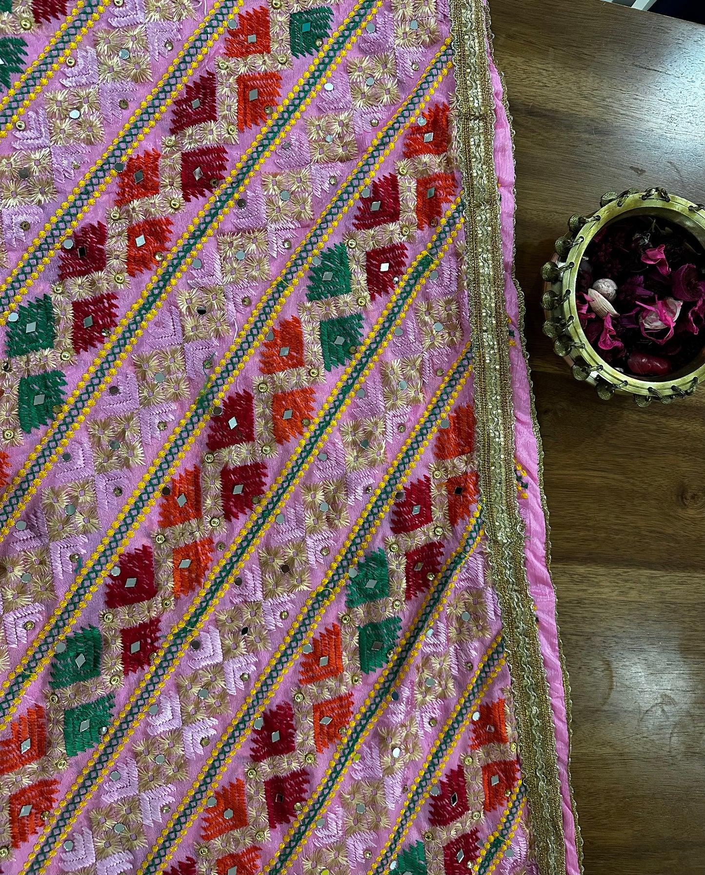 Phulkari Dupatta Pink