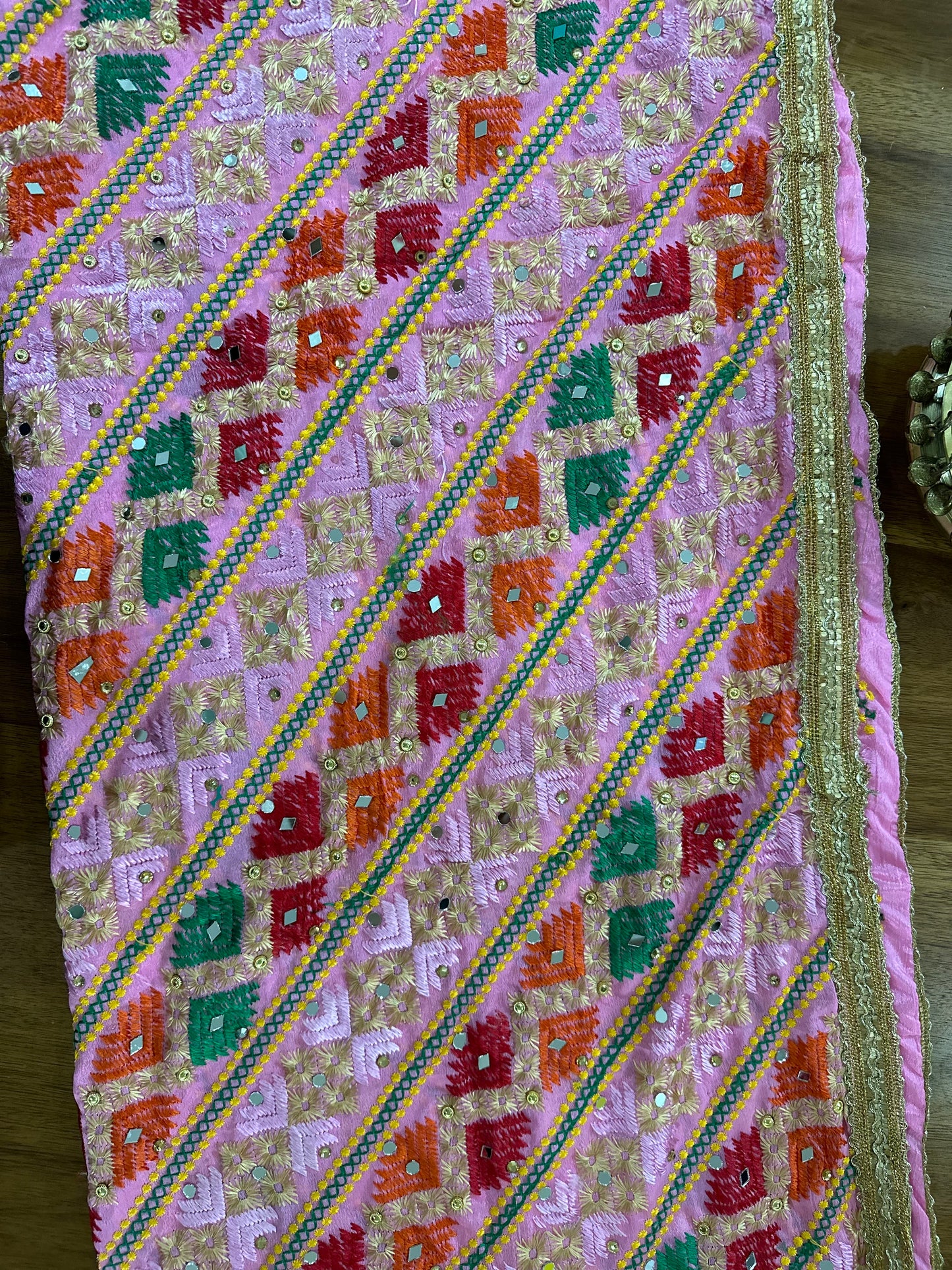 Phulkari Dupatta Pink