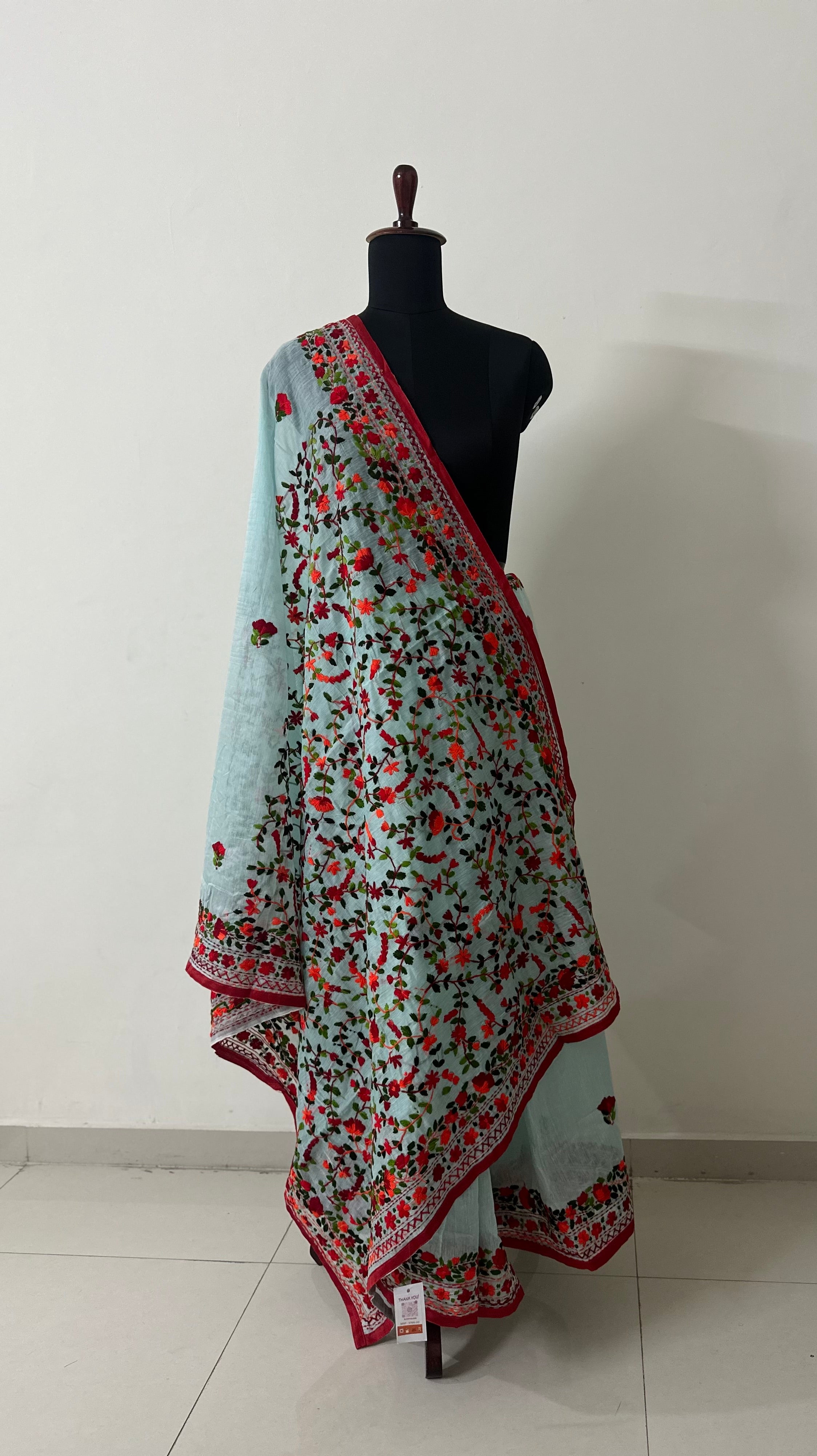 Handcrafted Elegance: Phulkari Cotton Saree