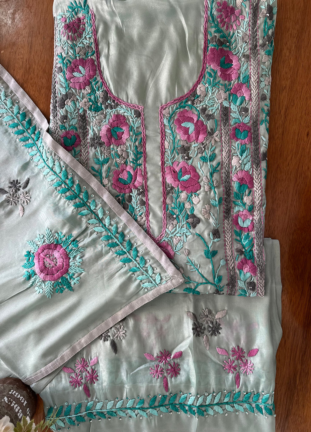 Seafoam Green Floral Suit Set