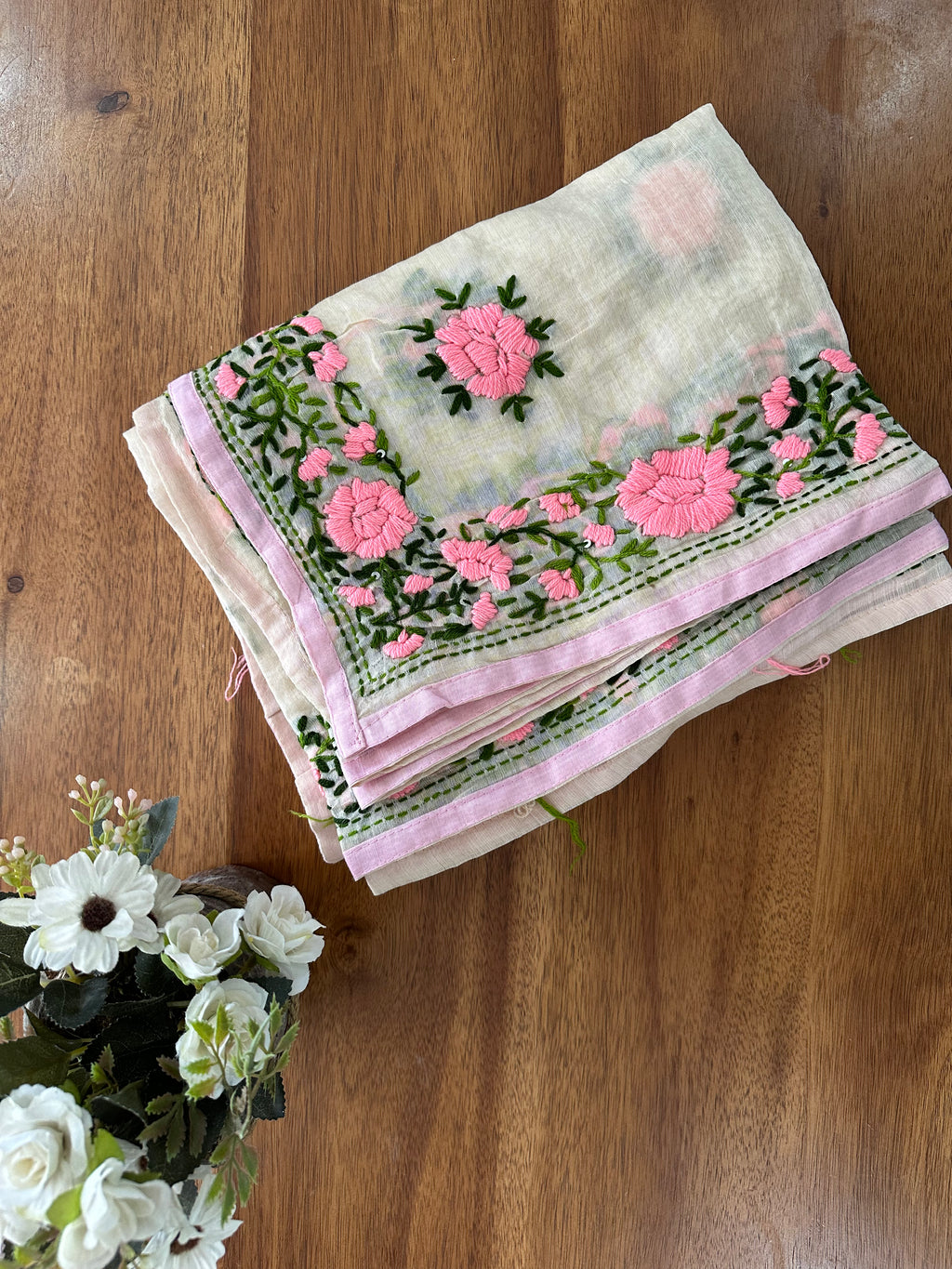 Soft Pink Floral Vine Suit Set